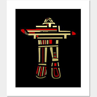 Inuksuk Totem Gold and Black Symbol Posters and Art